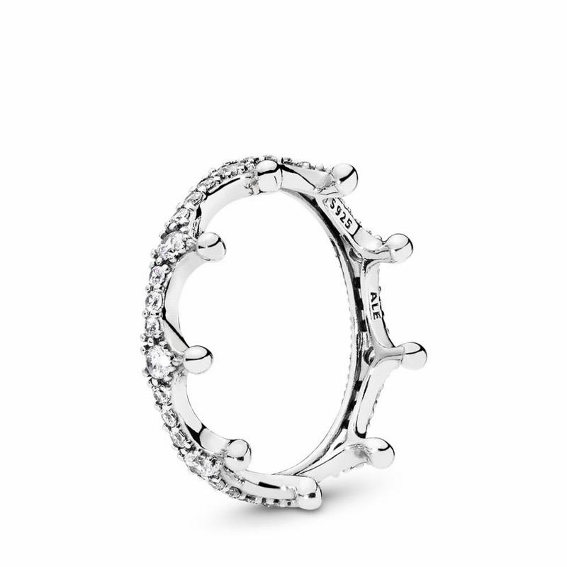Pandora Clear Sparkling Crown Stackable Ring Silver Egypt QU9865247